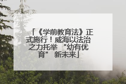 《学前教育法》正式施行！威海以法治之力托举 “幼有优育” 新未来