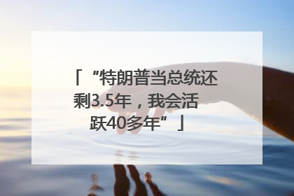 “特朗普当总统还剩3.5年，我会活跃40多年”