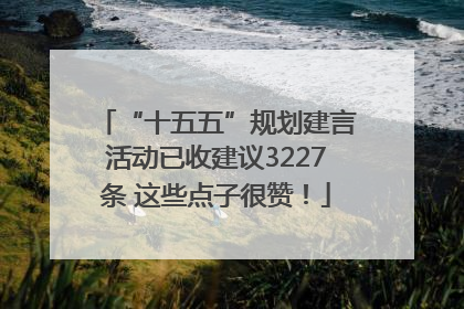 “十五五”规划建言活动已收建议3227条 这些点子很赞！