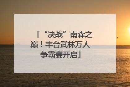 “决战”南森之巅！丰台武林万人争霸赛开启