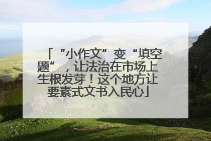 “小作文”变“填空题”，让法治在市场上生根发芽！这个地方让要素式文书入民心