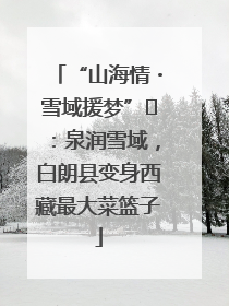 “山海情・雪域援梦”⑪：泉润雪域，白朗县变身西藏最大菜篮子