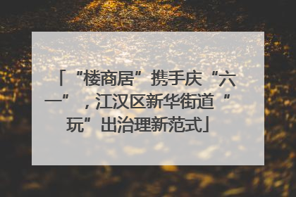 “楼商居”携手庆“六一”，江汉区新华街道“玩”出治理新范式