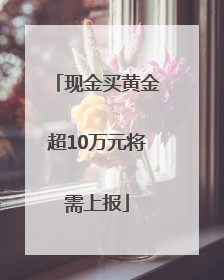 现金买黄金超10万元将需上报