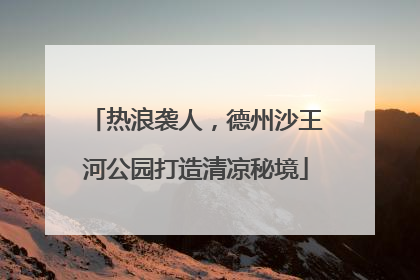热浪袭人，德州沙王河公园打造清凉秘境