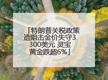 特朗普关税政策遭阻击金价失守3300美元 灵宝黄金跌超6%