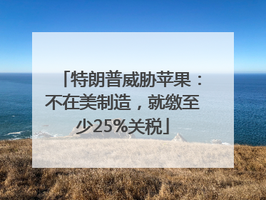 特朗普威胁苹果：不在美制造，就缴至少25%关税