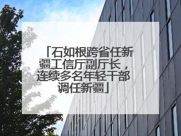 石如根跨省任新疆工信厅副厅长，连续多名年轻干部调任新疆