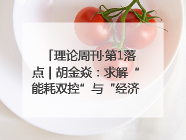 理论周刊·第1落点｜胡金焱：求解“能耗双控”与“经济增长”矛盾
