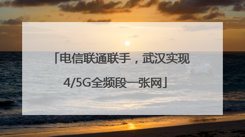 电信联通联手，武汉实现4/5G全频段一张网