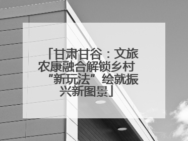 甘肃甘谷：文旅农康融合解锁乡村“新玩法”绘就振兴新图景