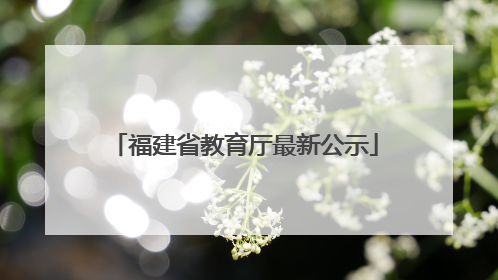 福建省教育厅最新公示