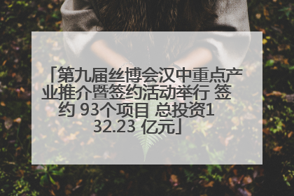 第九届丝博会汉中重点产业推介暨签约活动举行 签约 93个项目 总投资132.23 亿元
