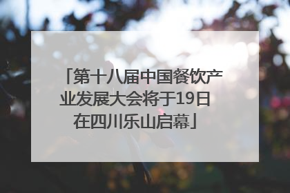 第十八届中国餐饮产业发展大会将于19日在四川乐山启幕