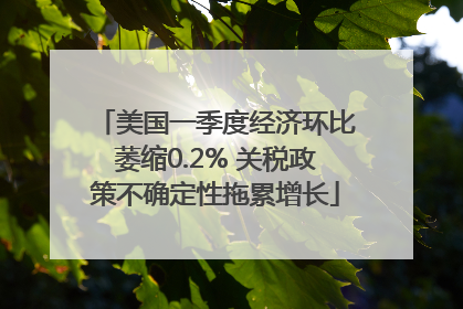 美国一季度经济环比萎缩0.2% 关税政策不确定性拖累增长