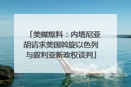 美媒爆料：内塔尼亚胡请求美国斡旋以色列与叙利亚新政权谈判