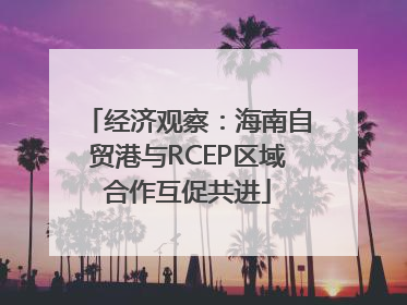 经济观察：海南自贸港与RCEP区域合作互促共进