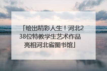 绘出精彩人生！河北238位特教学生艺术作品亮相河北省图书馆