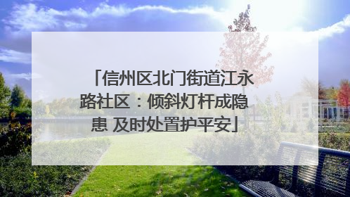 信州区北门街道江永路社区：倾斜灯杆成隐患 及时处置护平安
