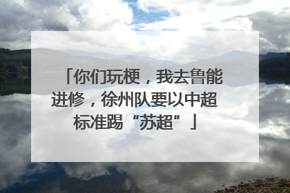 你们玩梗，我去鲁能进修，徐州队要以中超标准踢“苏超”