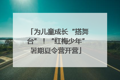 为儿童成长“搭舞台”！“红梅少年”暑期夏令营开营