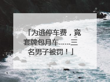 为逃停车费，竟套牌包月车……三名男子被罚！