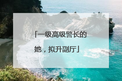 一级高级警长的她，拟升副厅