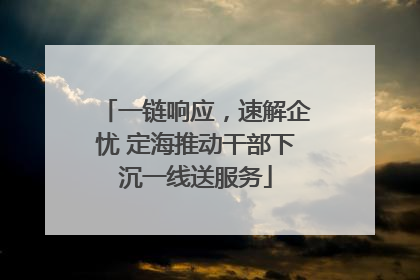 一链响应，速解企忧 定海推动干部下沉一线送服务