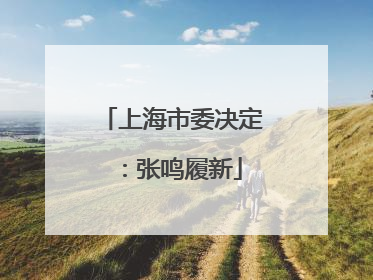 上海市委决定：张鸣履新