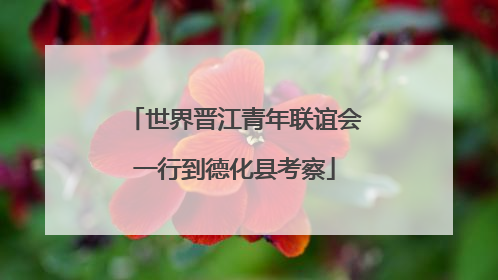 世界晋江青年联谊会一行到德化县考察