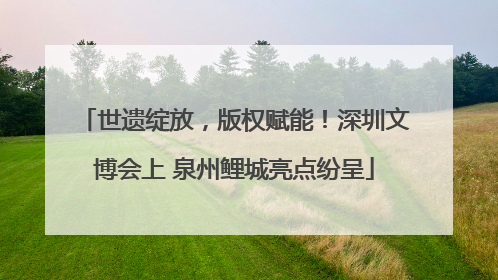 世遗绽放，版权赋能！深圳文博会上 泉州鲤城亮点纷呈