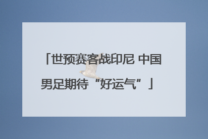 世预赛客战印尼 中国男足期待“好运气”