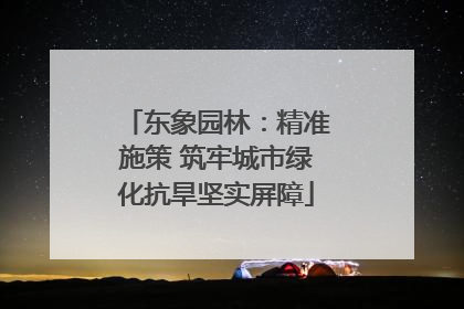 东象园林：精准施策 筑牢城市绿化抗旱坚实屏障