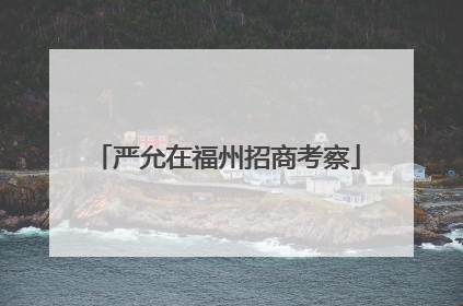 严允在福州招商考察