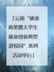 云南“就业政策暨大学生就业创业典型进校园”系列活动举行