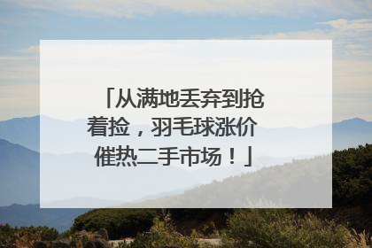 从满地丢弃到抢着捡，羽毛球涨价催热二手市场！