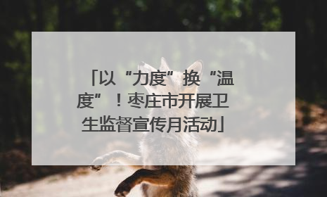 以“力度”换“温度”！枣庄市开展卫生监督宣传月活动