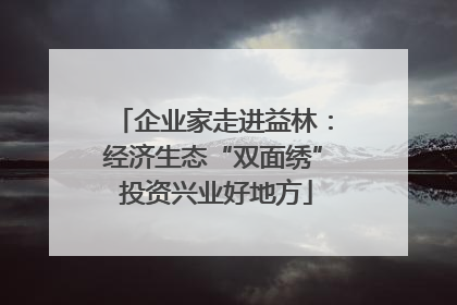 企业家走进益林：经济生态“双面绣” 投资兴业好地方