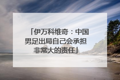 伊万科维奇：中国男足出局自己会承担非常大的责任