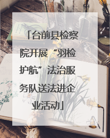 台前县检察院开展“羽检护航”法治服务队送法进企业活动