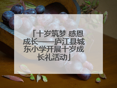 十岁筑梦 感恩成长——庐江县城东小学开展十岁成长礼活动