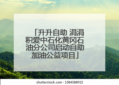 升升自助 涓涓积爱中石化黄冈石油分公司启动自助加油公益项目