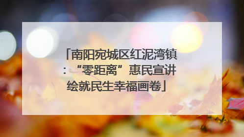 南阳宛城区红泥湾镇：“零距离”惠民宣讲 绘就民生幸福画卷
