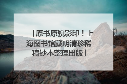 原书原貌影印！上海图书馆藏明清珍稀稿钞本整理出版