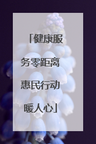 健康服务零距离惠民行动暖人心