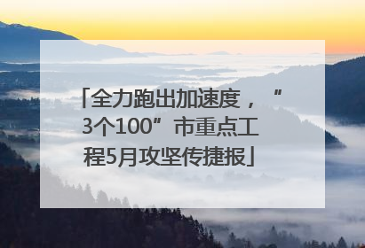 全力跑出加速度，“3个100”市重点工程5月攻坚传捷报