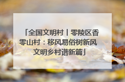 全国文明村丨零陵区香零山村：移风易俗树新风 文明乡村谱新篇