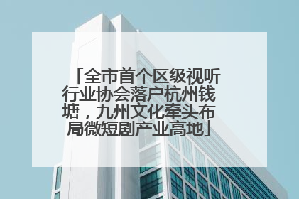 全市首个区级视听行业协会落户杭州钱塘，九州文化牵头布局微短剧产业高地