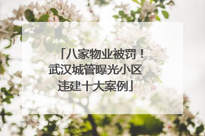 八家物业被罚！武汉城管曝光小区违建十大案例