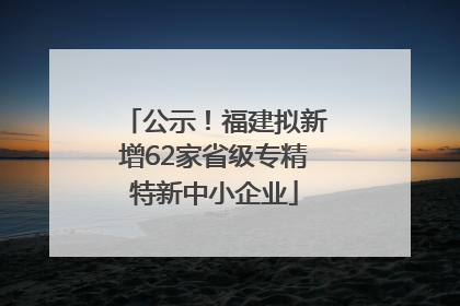 公示！福建拟新增62家省级专精特新中小企业